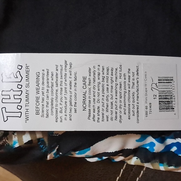 Life By T.H.E Blue and Black Patterned One Piece Swimsuit - Picture 9 of 10